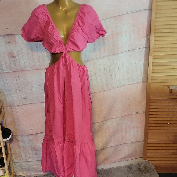 Zara Dresses & Skirts - Zara Pink Cut Out Dress